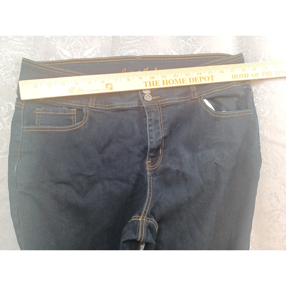 Copperflash Women's Denim Black Stretch Jeans Sz 18W High Rise Skinny